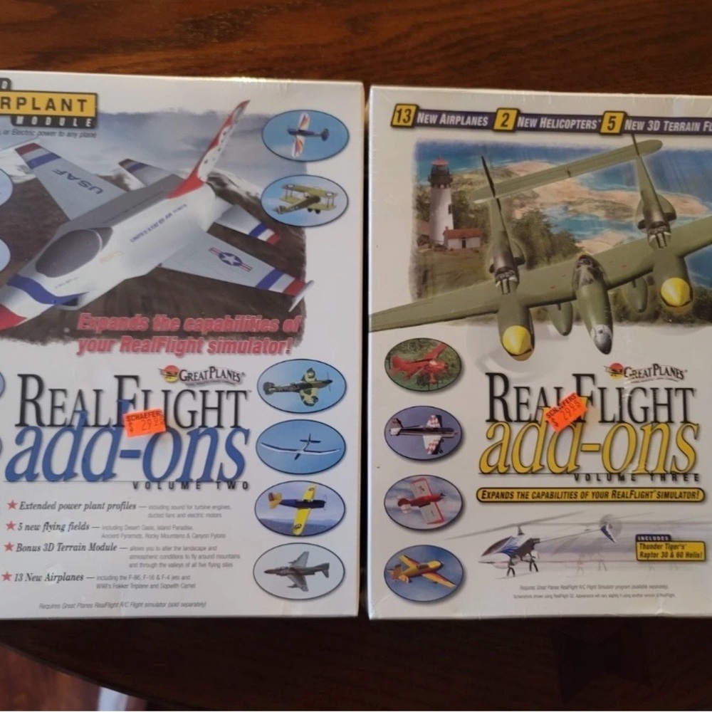 Great Planes RealFlight Add-ons, Vol 2 & 3. New and Sealed